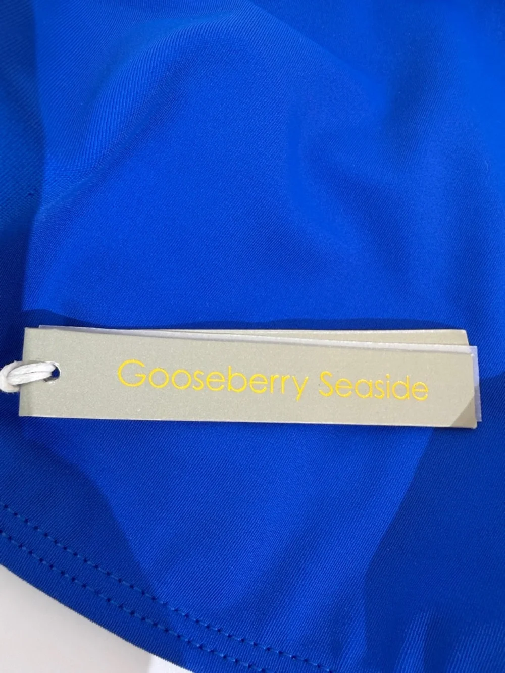 Gooseberry Seaside Bandeaux Bikini Top Size L Royal Blue NWT
